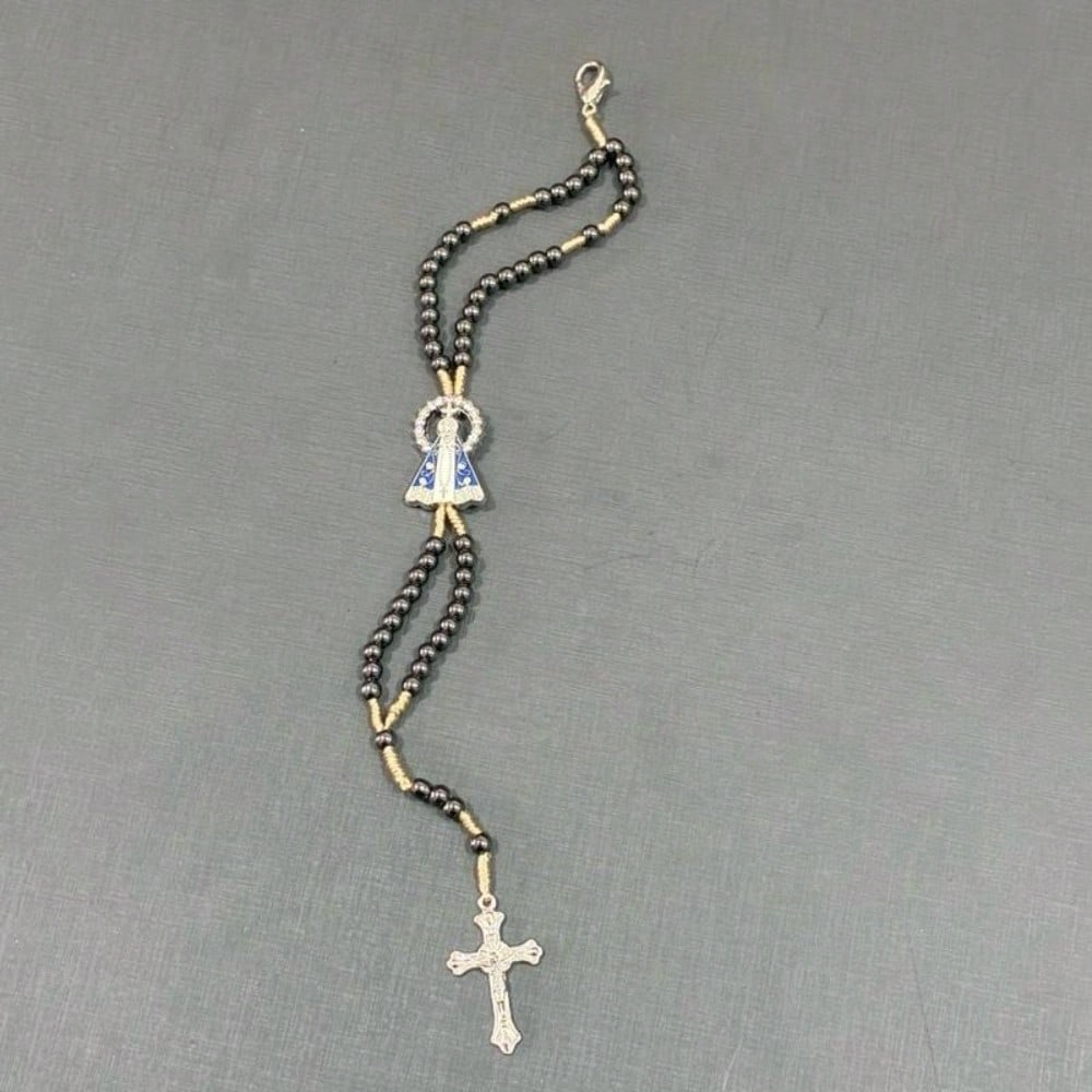 Pulseira Terço Pedra Hematita Lembrança
