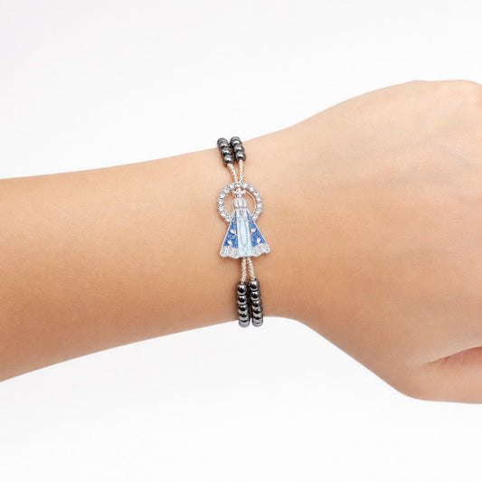 Pulseira Terço Pedra Hematita Lembrança