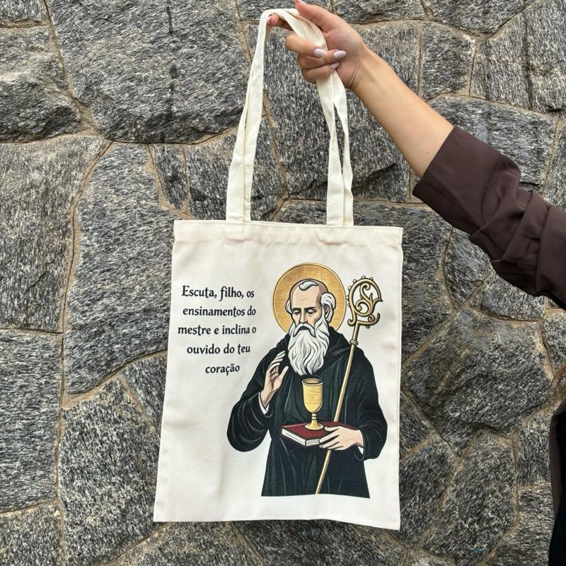 Ecobag Sacola Linho NSA Das Graças São Bento Sagrada Família