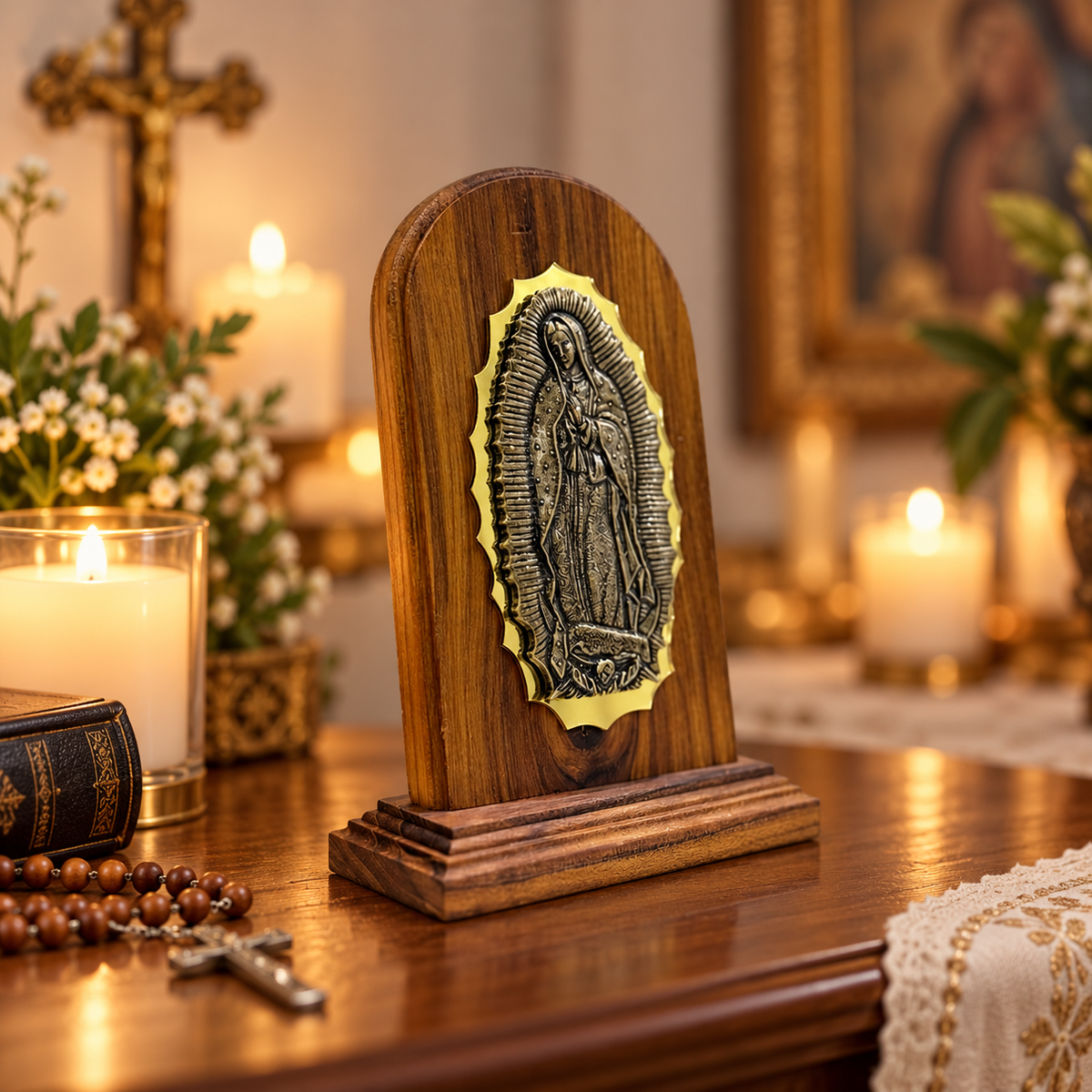 Oratório Nossa Senhora Guadalupe Madeira Pinus