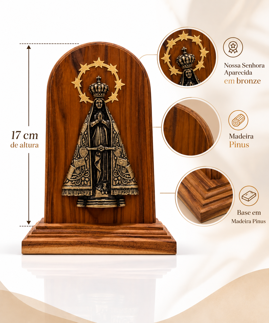 Oratório Madeira De Nossa Senhora Aparecida