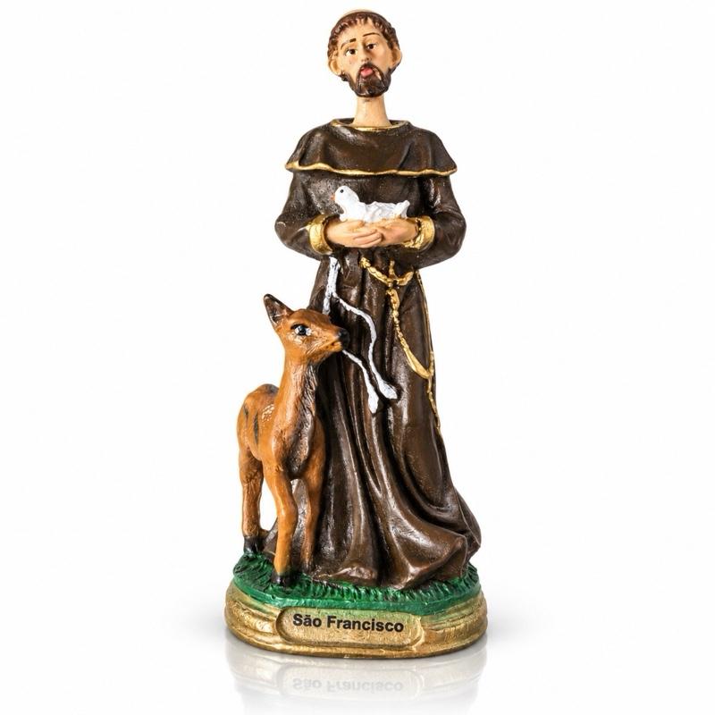 Imagem Sacra Religiosa em Resina 15 cm Santos