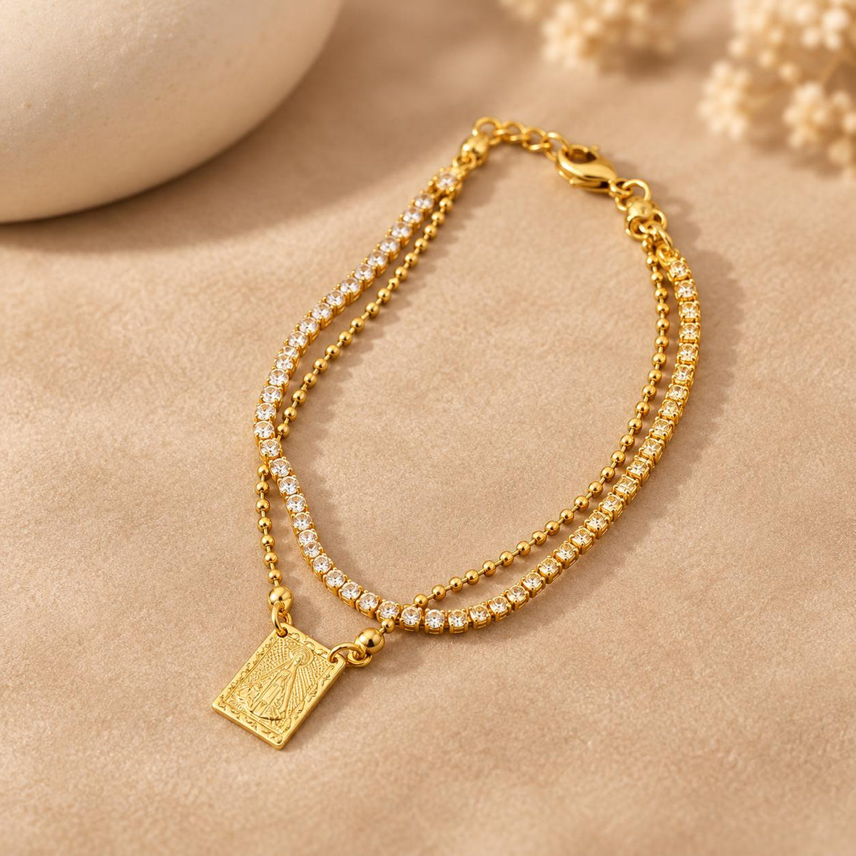 Pulseira Ajustável Dupla Nossa Senhora Aparecida