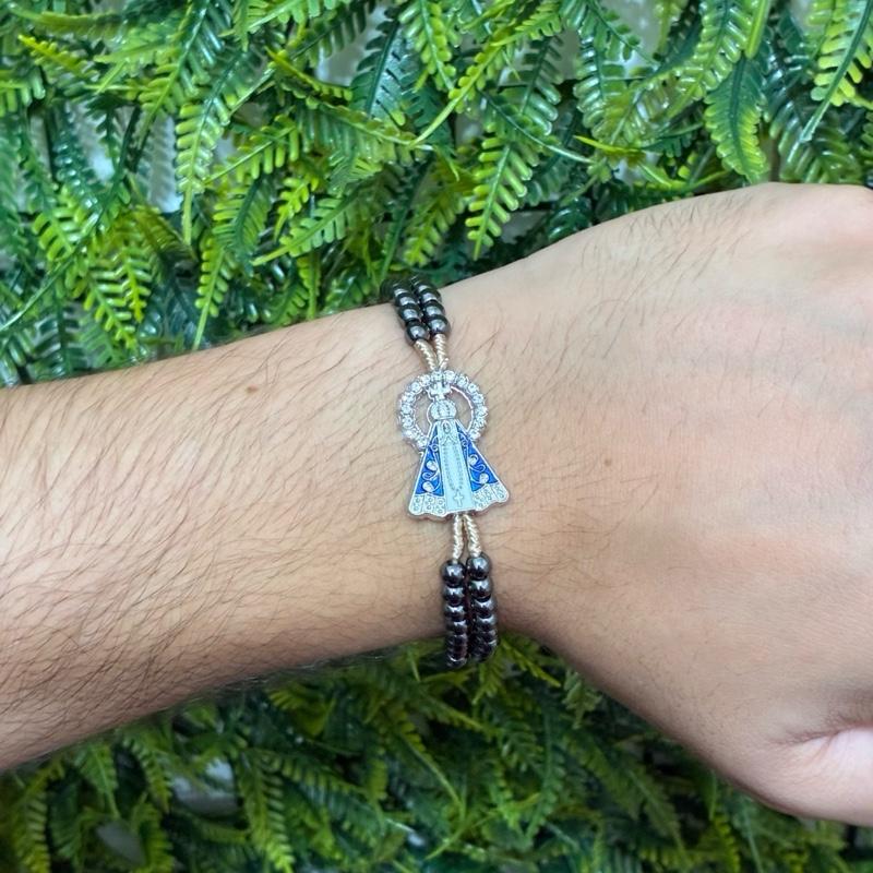Pulseira Terço Pedra Hematita Nsa