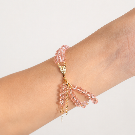 Pulseira Terço Folheada Ajustável