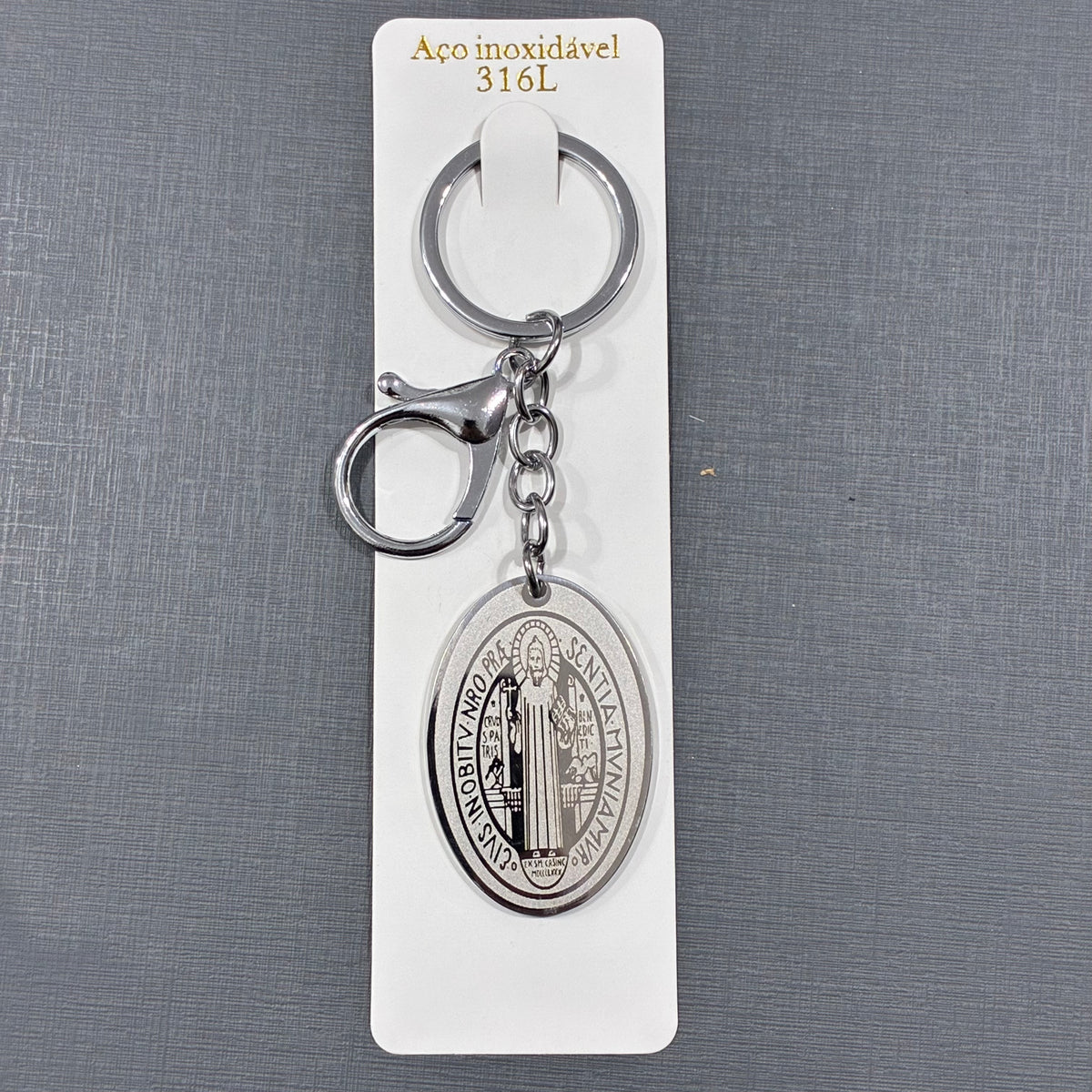 Chaveiro De Aço Inoxidável Com Mosquetão