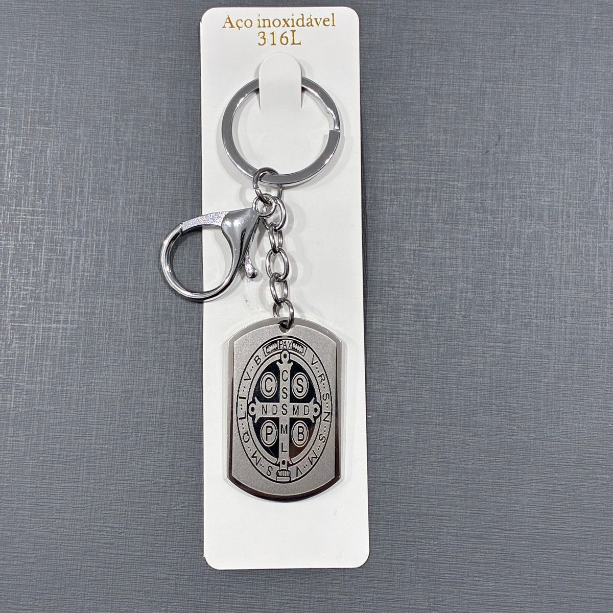 Chaveiro De Aço Inoxidável Com Mosquetão
