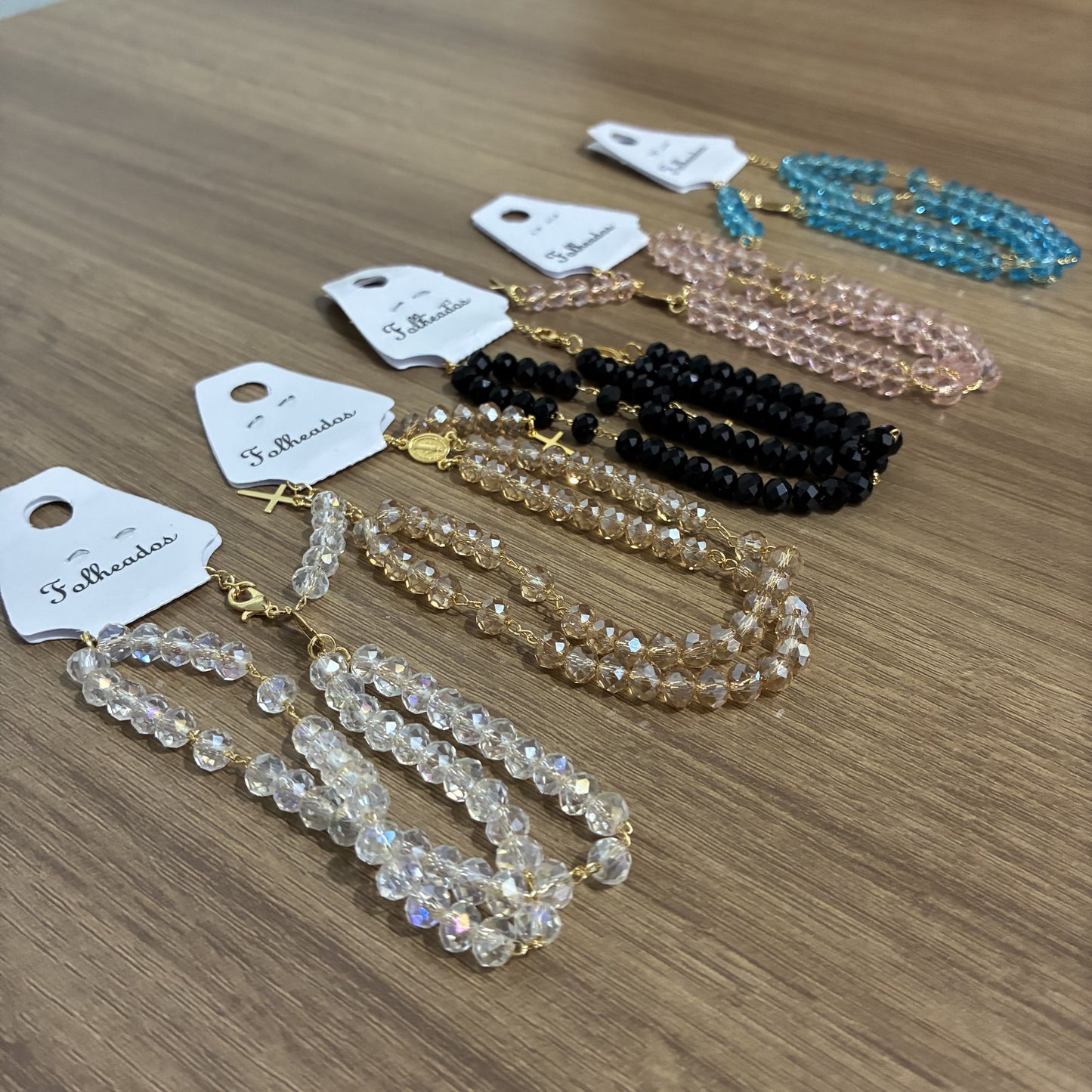 Pulseira Terço Folheada Ajustável