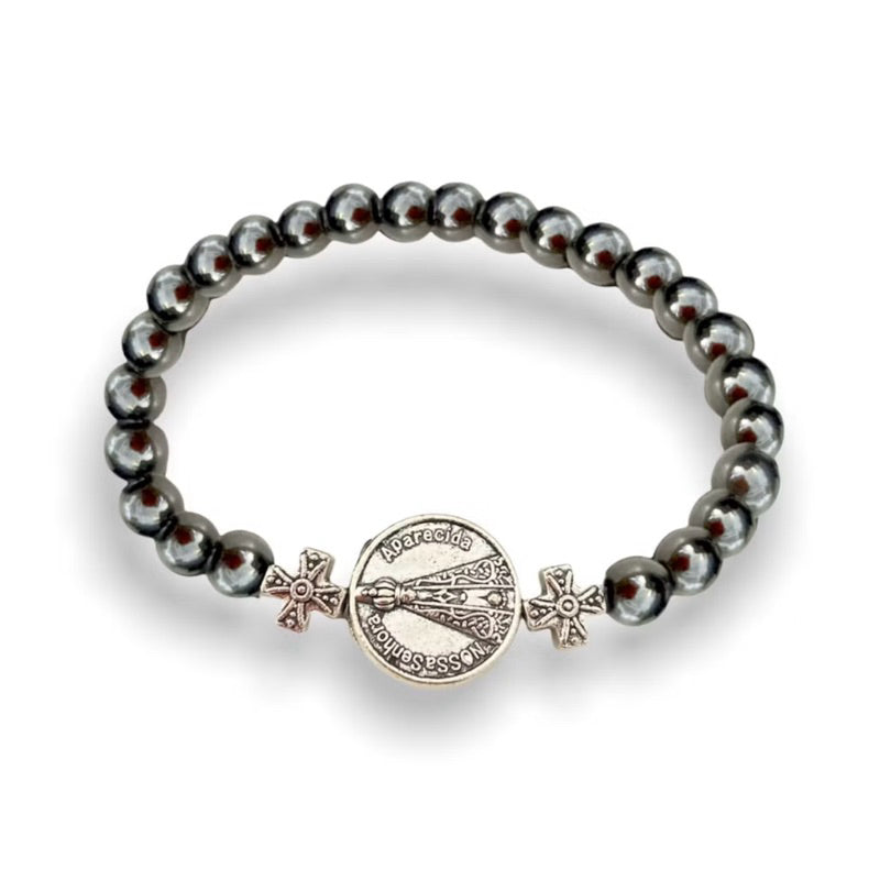 Pulseira hematita São Bento Nossa Senhora Aparecida