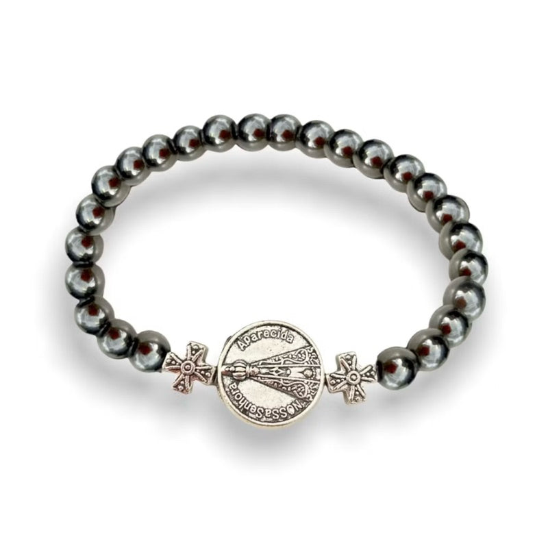 Pulseira hematita São Bento Nossa Senhora Aparecida