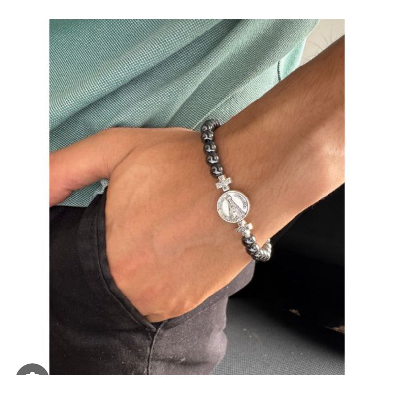 Pulseira hematita São Bento Nossa Senhora Aparecida