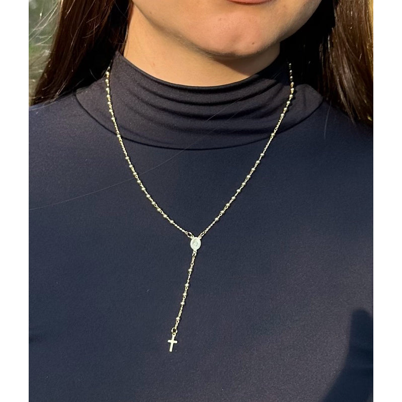 Relicário Terço Nossa Senhora Aparecida Folheado