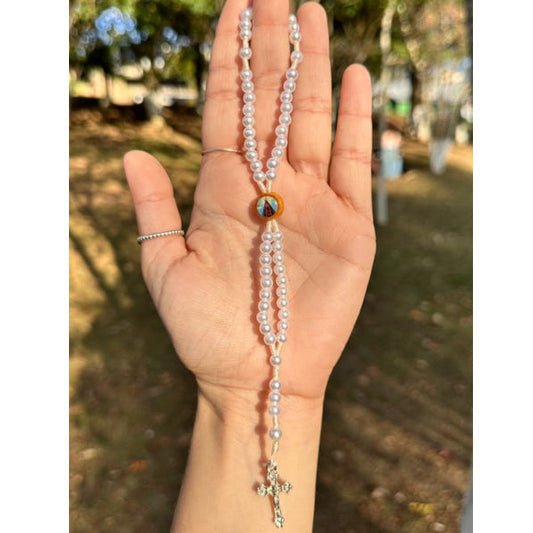 Terço Pulseira Pérola NSA e São Bento