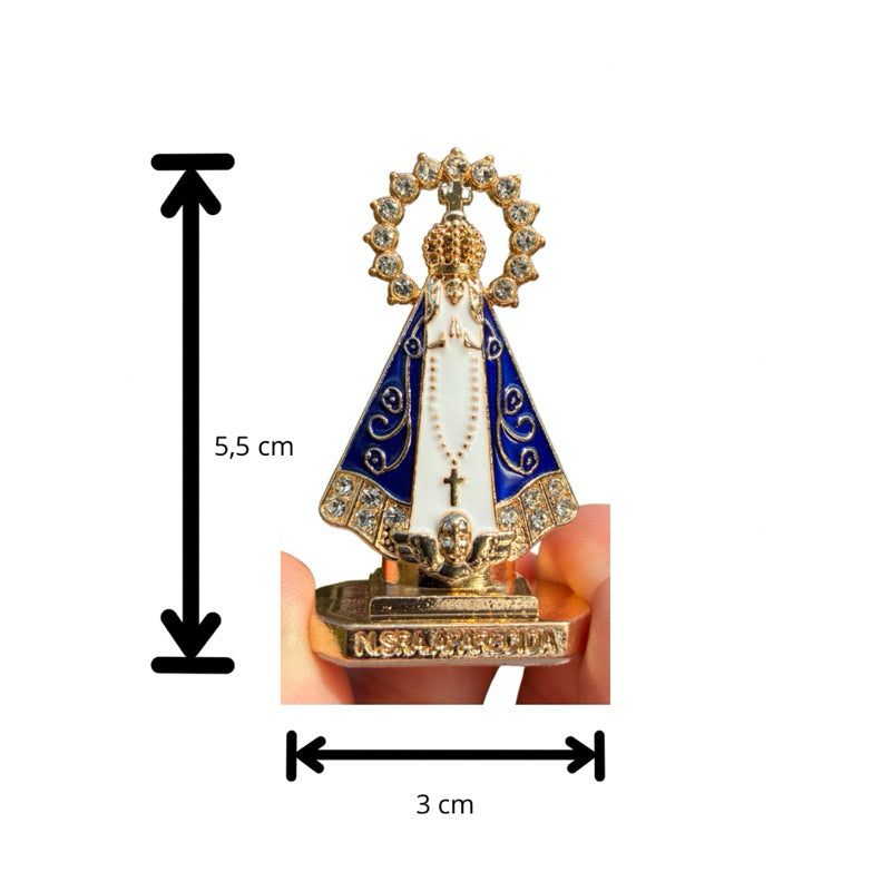 Kit 6 Santinha Nossa Senhora Aparecida Para Carro com Dupla face