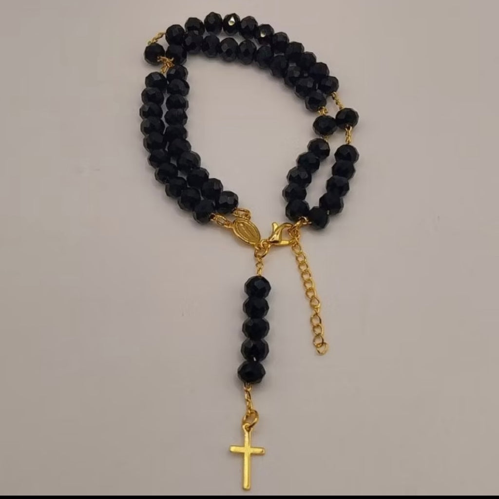 Pulseira Terço Folheada Ajustável