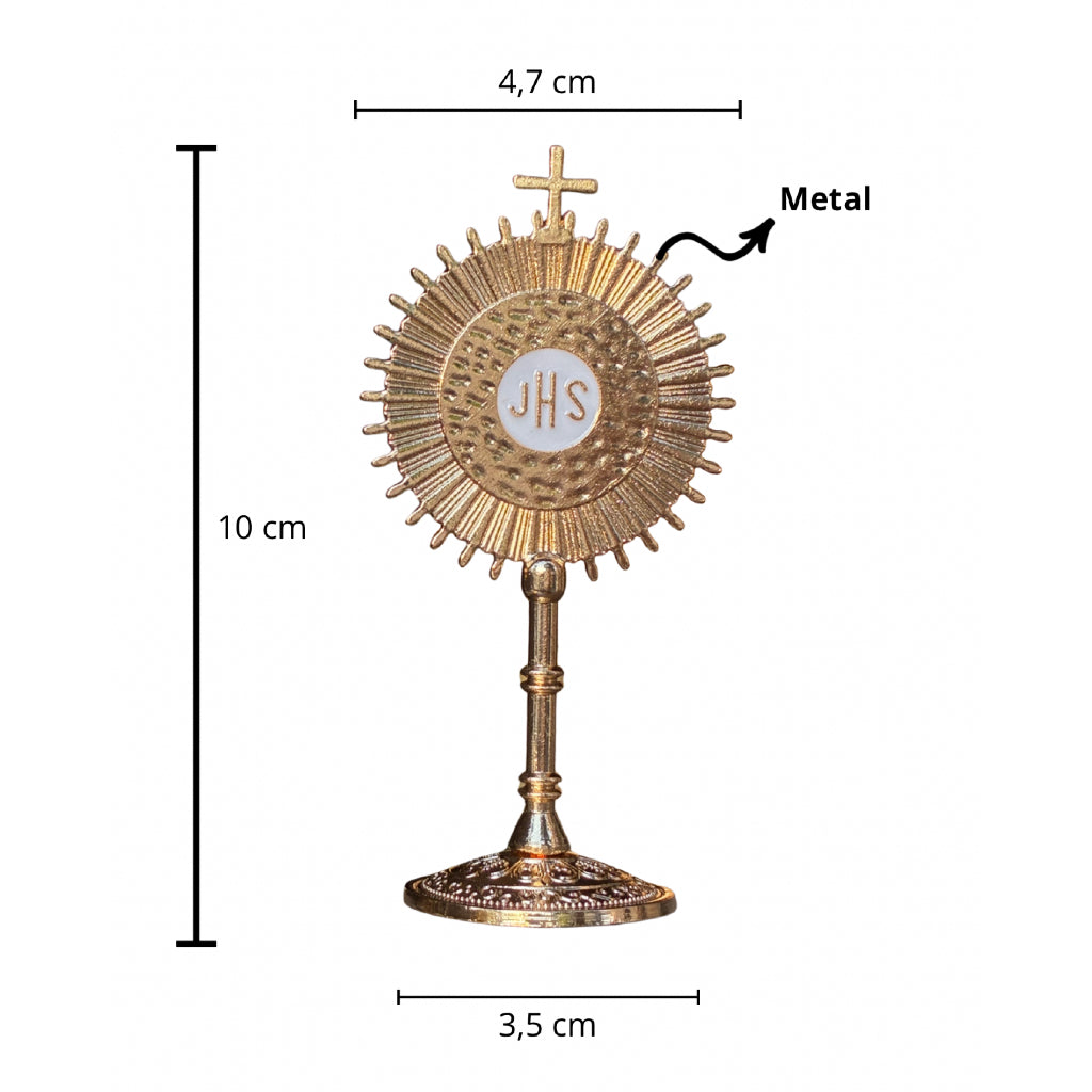 Kit Santíssimo Sacramento Metal Ostensório JHS Atacado Enfeite Mesa Lembrancinha Católica