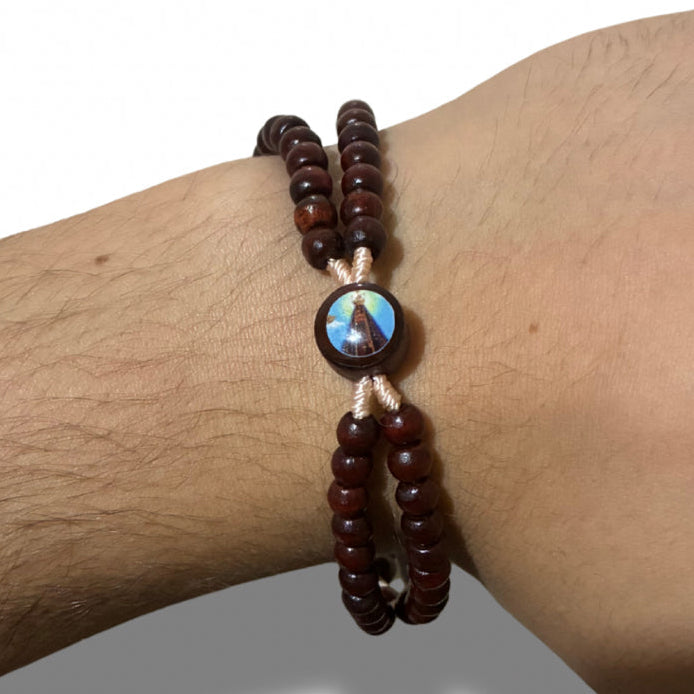 Terço de Madeira de Nossa Senhora Aparecida Ajustável