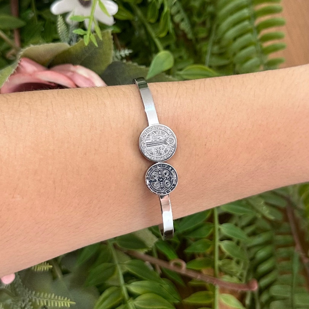 Pulseira Aço inoxidável Bracelete de São Bento