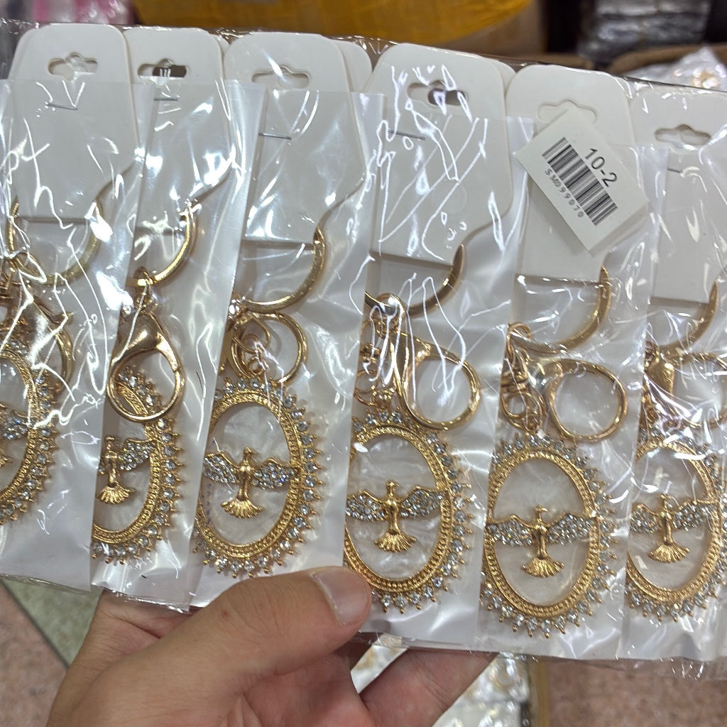 Kit 12 Chaveiros Metal Strass