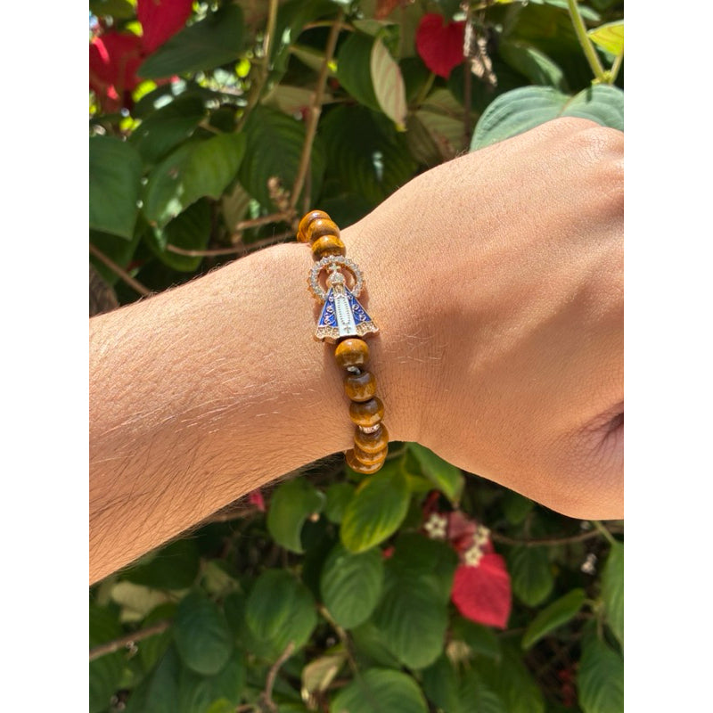 Pulseira De Nossa Senhora Aparecida em Madeira