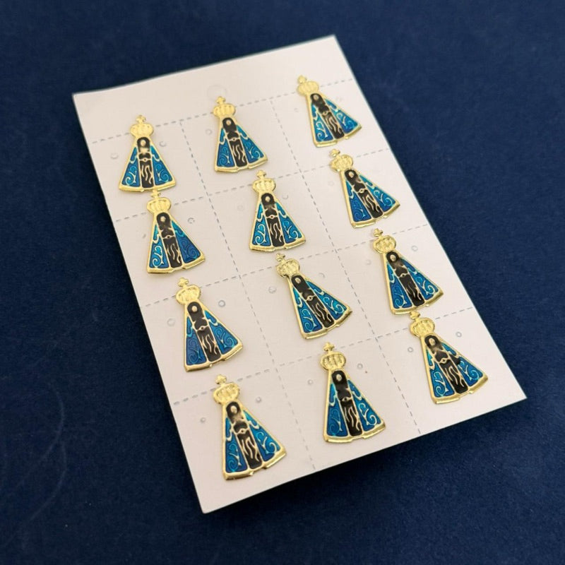 Kit Bóton Broche Católico de Nossa Senhora Aparecida Santíssimo JHS Virgem Maria