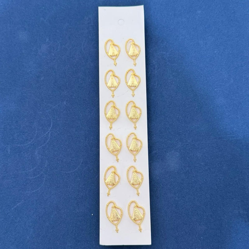Kit Bóton Broche Católico de Nossa Senhora Aparecida Santíssimo JHS Virgem Maria