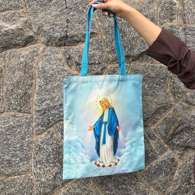 Ecobag Sacola Linho NSA Das Graças São Bento Sagrada Família