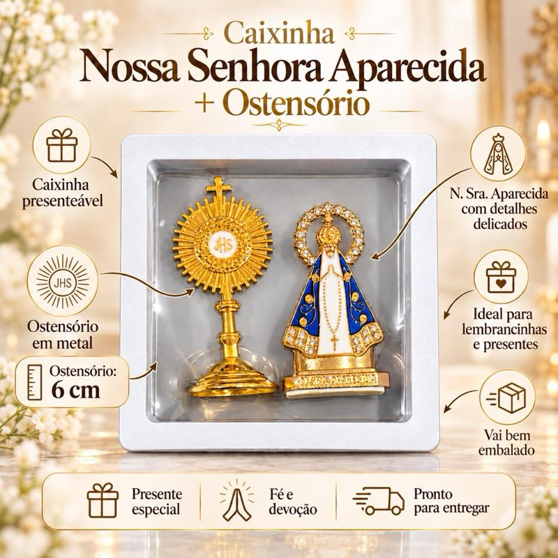 Lembrancinha Ostensório Santíssimo NSA Caixinha Lembrança Catequese Crisma