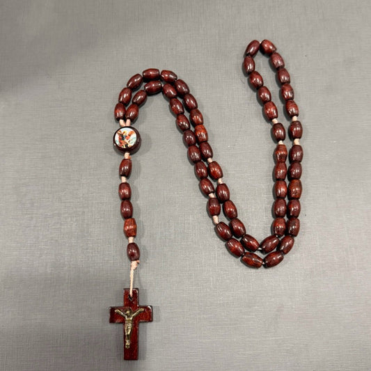 Kit Terço Madeira Pescoço Nsa Aparecida/São Bento/São Miguel Arcanjo
