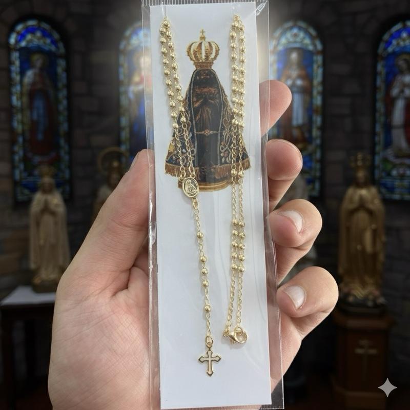 Terço de Nossa Senhora Aparecida Folheado