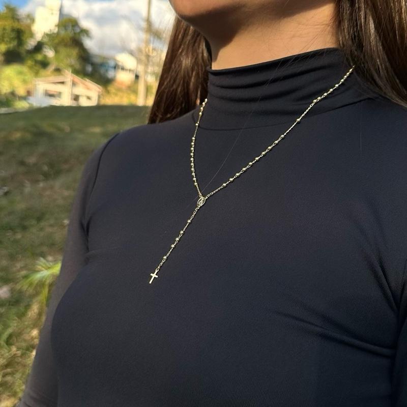Terço de Nossa Senhora Aparecida Folheado