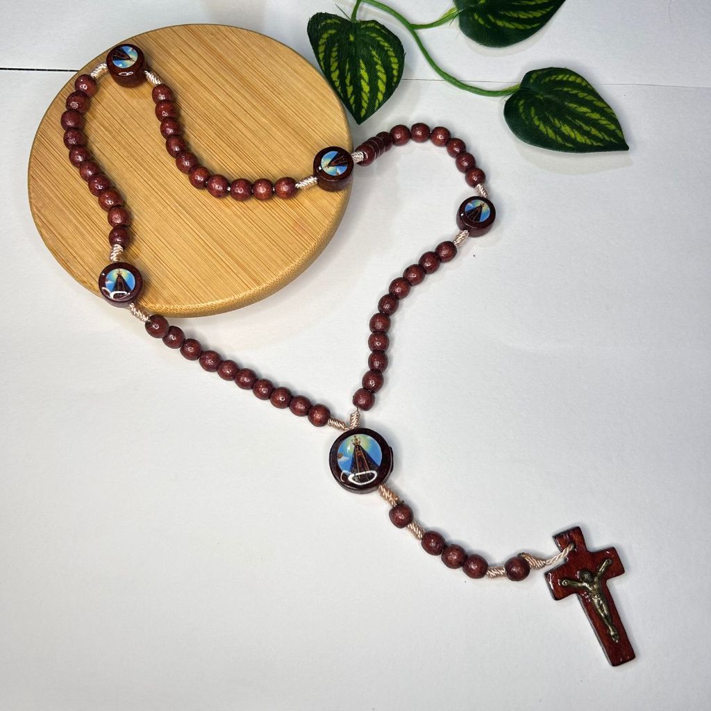 Terço De Madeira Imbuia Nossa Senhora