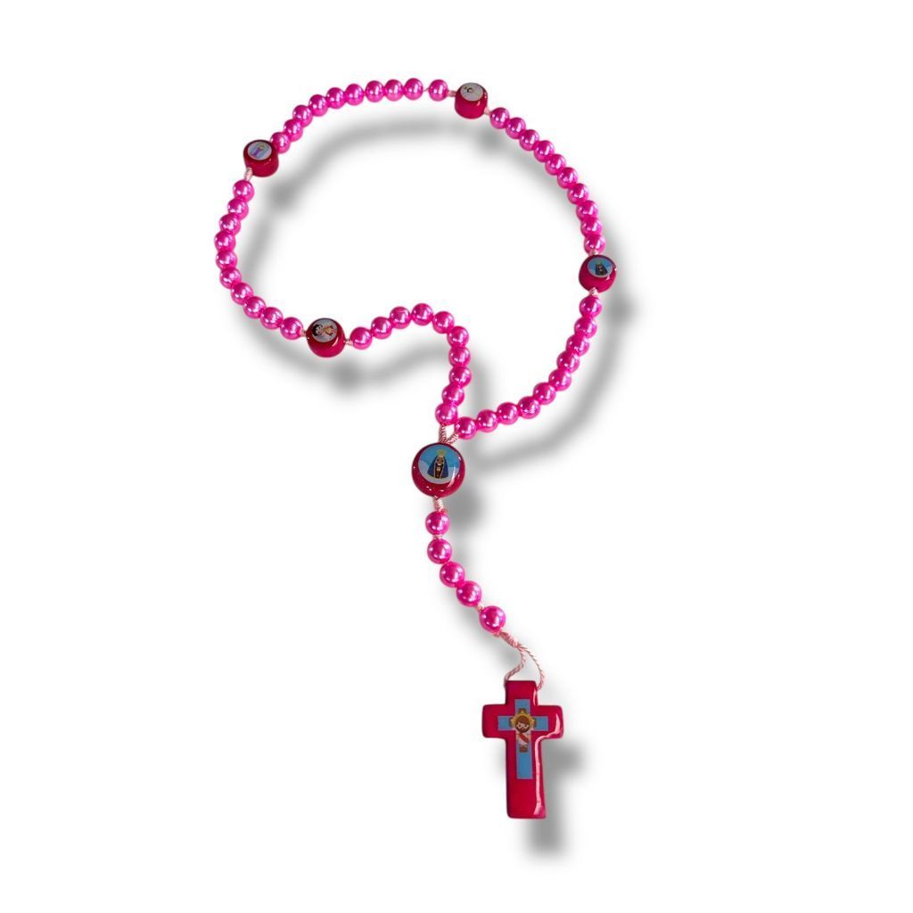 Terço Infantil Rosa e Azul Lembrança